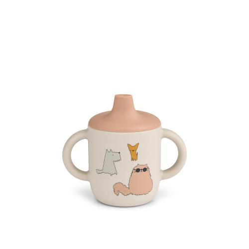 Liewood | Neil Sippy Cup - Cats and Dogs/Sandy