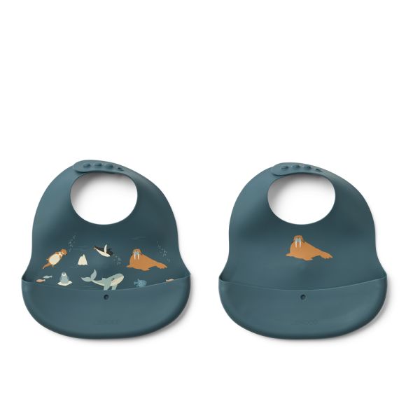 Liewood | Ember Smekke Silikon 2-pk - Arctic Sea/Ocean View