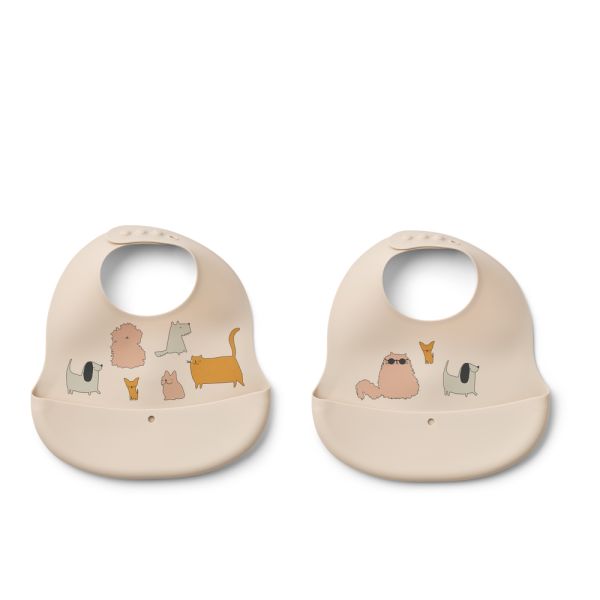 Liewood | Ember Smekke Silikon 2-pk - Cats and Dogs/Sandy