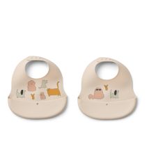 Liewood | Ember Smekke Silikon 2-pk - Cats and Dogs/Sandy