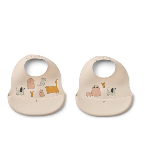Liewood | Ember Smekke Silikon 2-pk - Cats and Dogs/Sandy