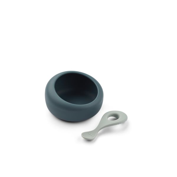 Liewood | Sparia Bowl w/spoon - Whale Blue/Dove Blue