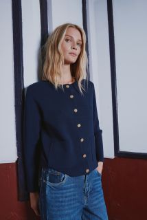 PZSara Kort Cardigan Marine