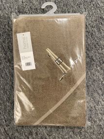 Badehåndkle m/hette, Ski brun