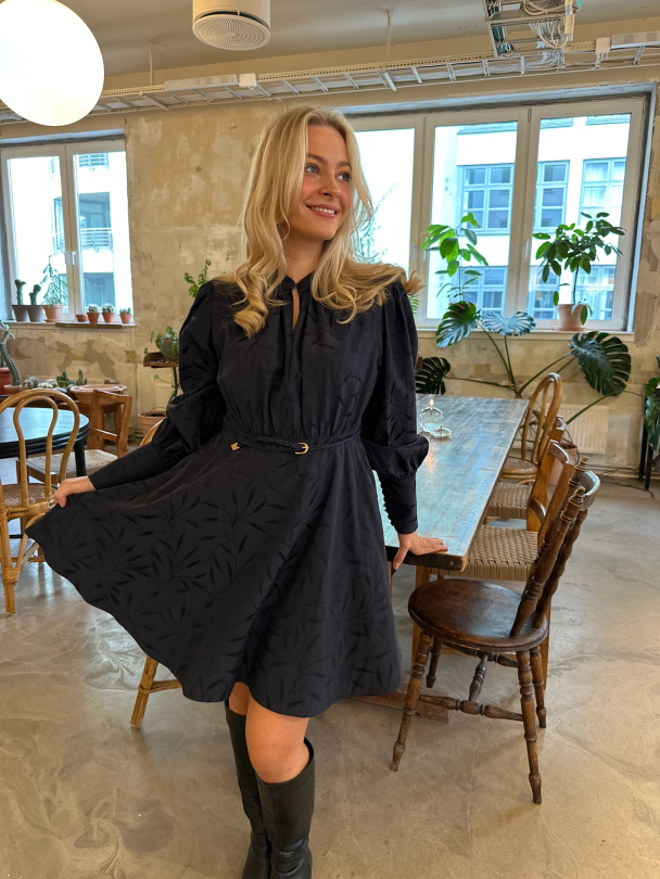 Jacquard Mini Dress - Anthracite - Image 1