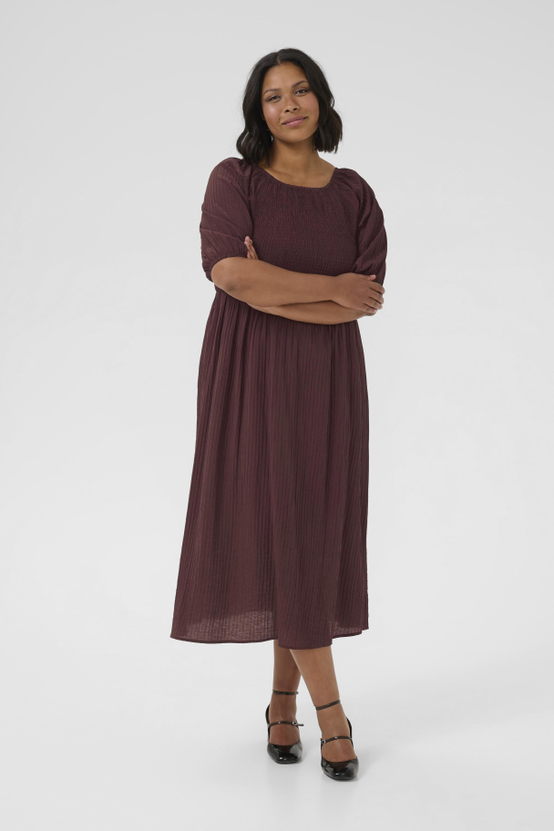 Kaffe Curve Lisana midikjole med smock - Image 1