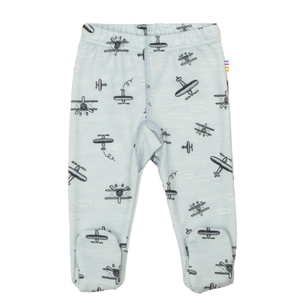 Leggings m/fot  Ull/Bambus - Lyseblå