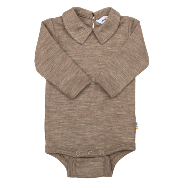 Body m/krage Ull/Silke - Beige Melange