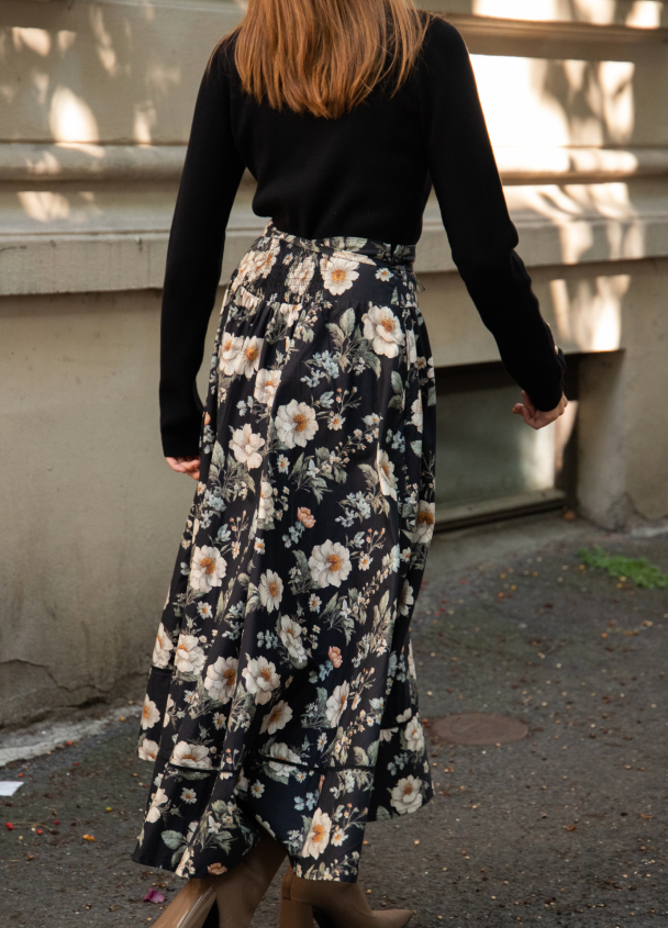 Astrid Skirt Antique - Black Poplin - Image 3