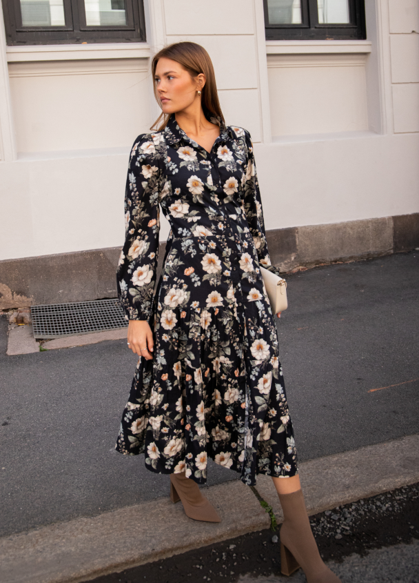 Vicky Midi Dress - Antique Black Poplin - Image 2