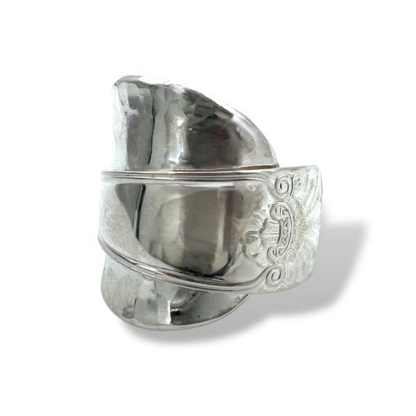 Sølvbestikk ring m. skjeblad