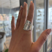 Sølvbestikk ring m. skjeblad