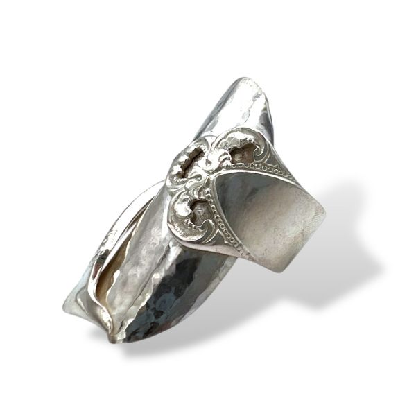 Sølvbestikk ring m. skjeblad