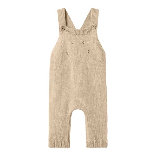 Nalio Wool Knit Overall, Safari MELANGE - Lil' Atelier