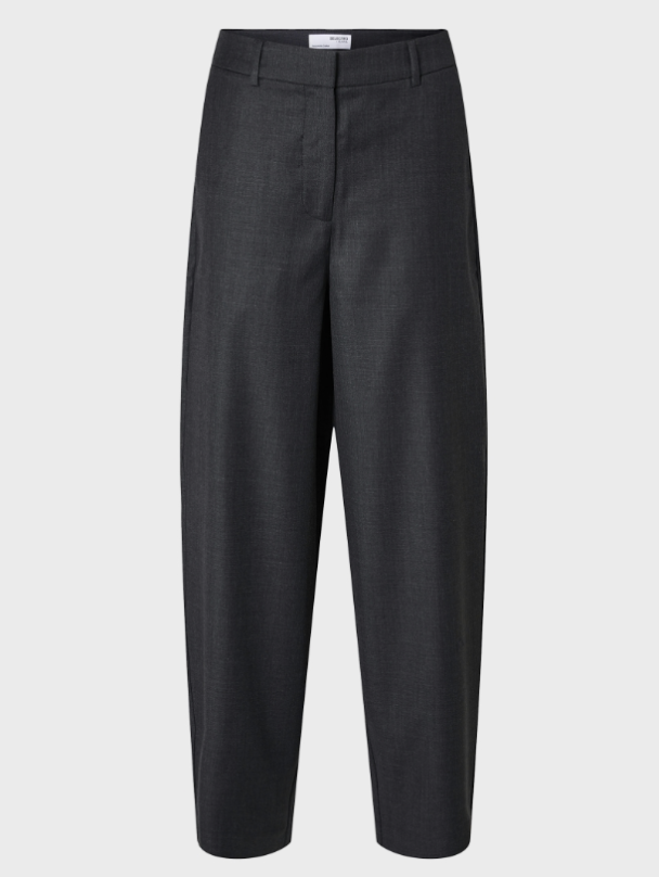 Luah Barrel Wool Pant - Dark Grey - Image 1