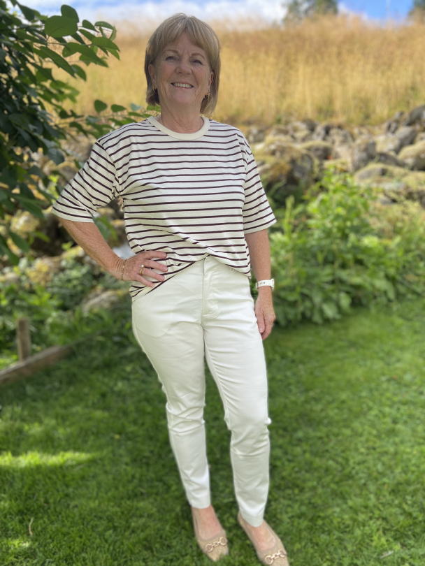 KAwinny T-skjorte Striped Fudge/offwhite - Image 1