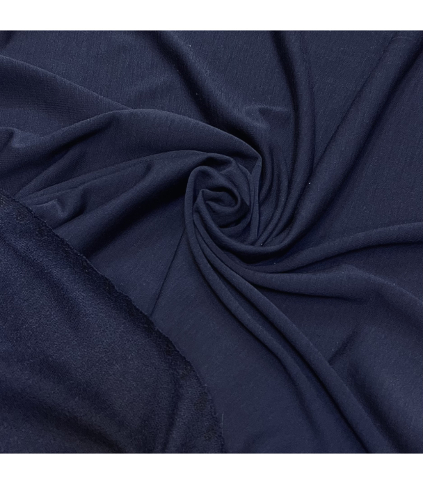 Merinoull- French terry mørk blå