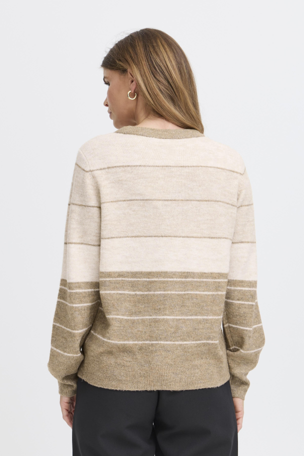 FRellis Genser m/striper Beige - Image 2