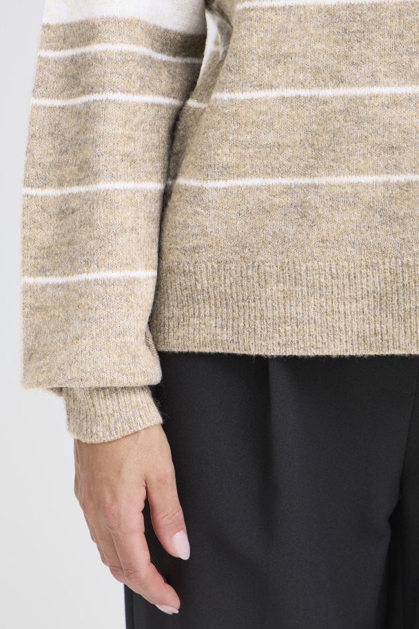 FRellis Genser m/striper Beige - Image 4