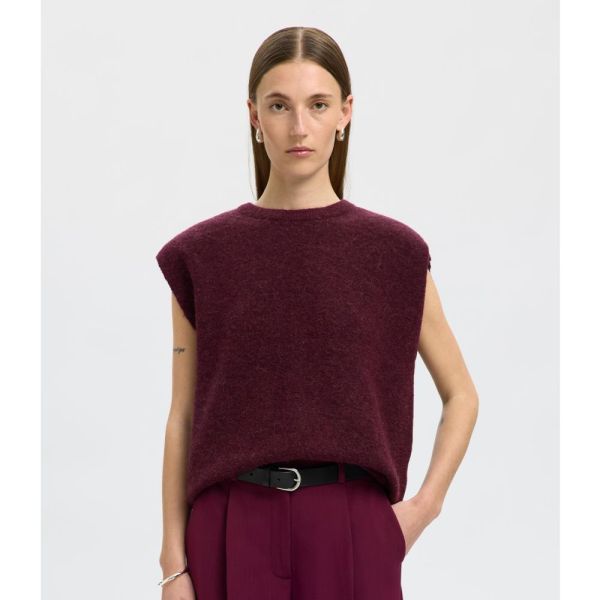 Lulu Knit Vest - Fig/Black Core 