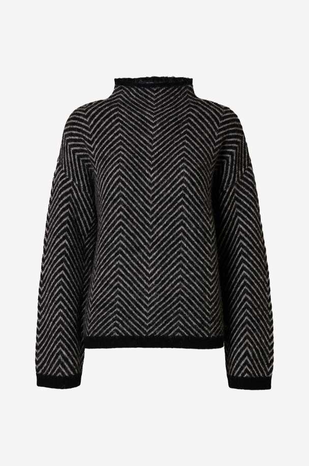 Lulu Herringbone Knit -Black/Birch - Image 1