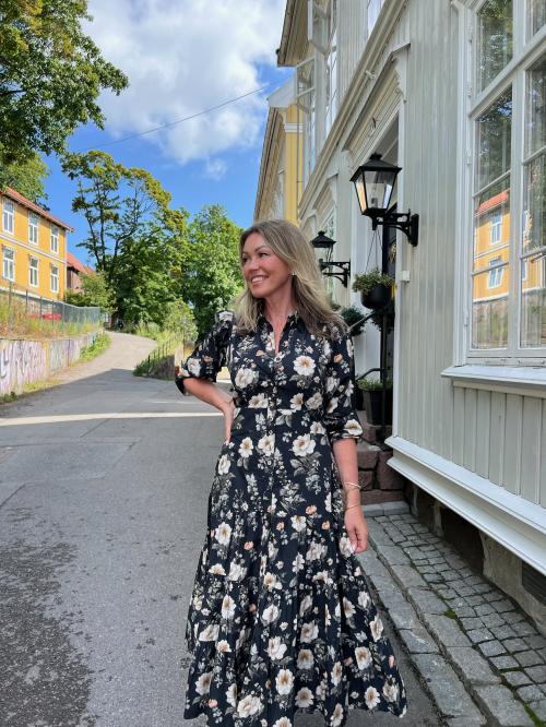 Vicky Midi Dress - Antique Black Poplin