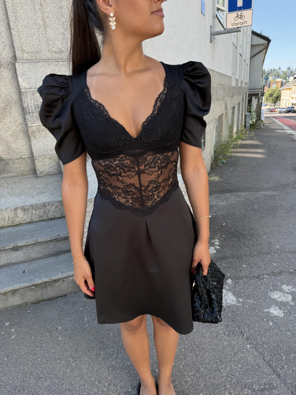 Francis Lace Mini Dress - Black - Image 1