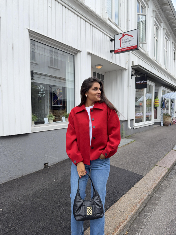Liva Wool Blend Jacket - Equestrian Red - Image 4