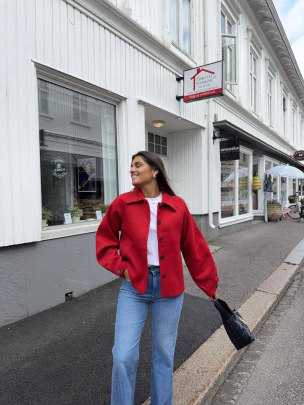 Liva Wool Blend Jacket - Equestrian Red - Image 5