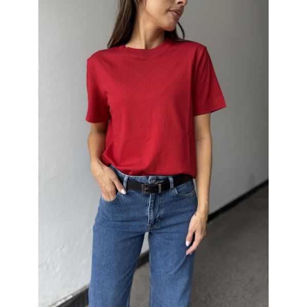 Essential - Boxy Tee - Equestrian Red