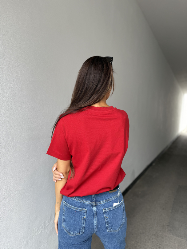 Essential - Boxy Tee - Equestrian Red - Image 3