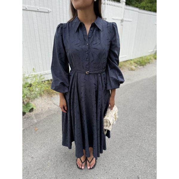 Jacquard Midi Dress - Anthracite