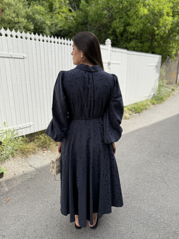 Jacquard Midi Dress - Anthracite - Image 2
