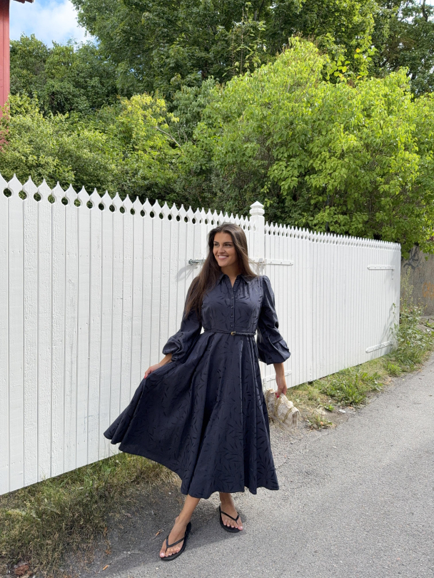 Jacquard Midi Dress - Anthracite - Image 3