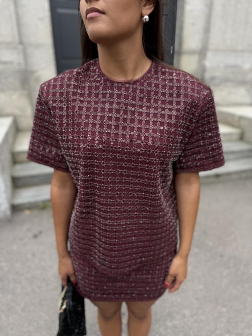 Beaded Oversized Top - Zinfandel