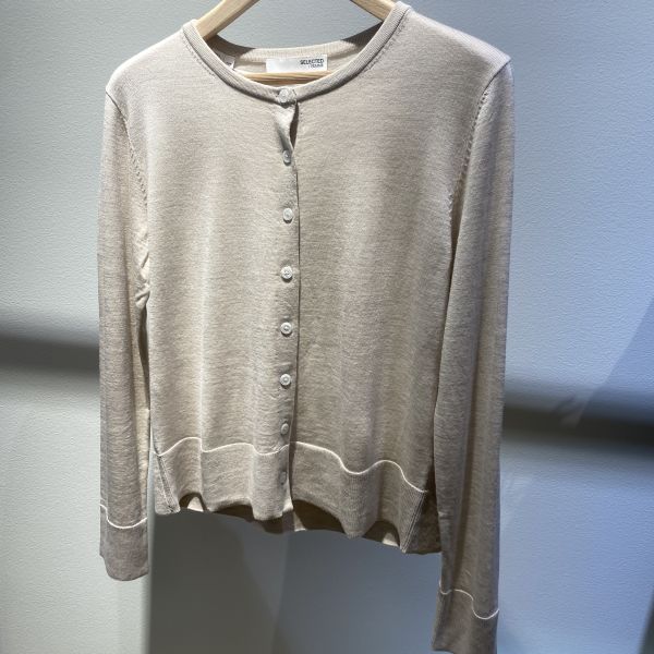 Thea Knit Wool Cardigan Oat