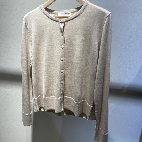 Thea Knit Wool Cardigan Oat