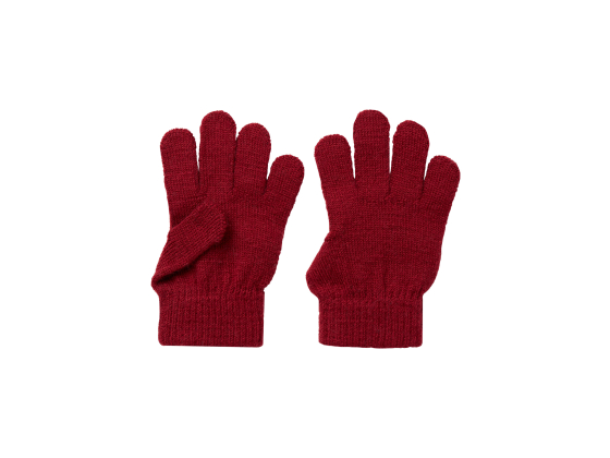 Nanson Knit Gloves, Red Dahlia - Lil' Atelier