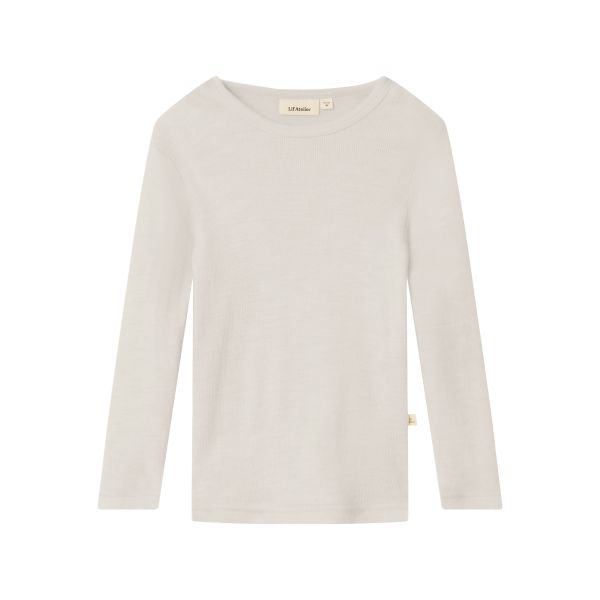 Nalu Rib Wool Slim Top, Turtledove - Lil' Atelier