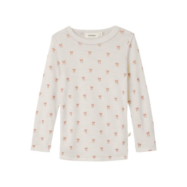 Nalu Wool Slim Top, Bow - Lil' Atelier