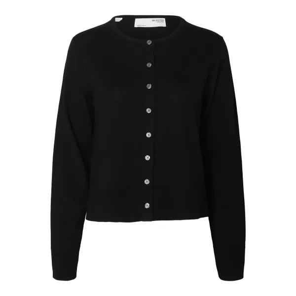 Thea Knit Wool Cardigan Blk