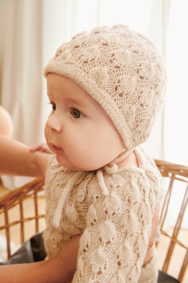 2413 - 2 - Lilja Cardigan, Diaper Pants, Tights & Bonnet Baby - Image 2