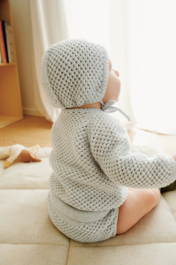 2413 - 5 - April Cardigan, Pants & Bonnet Baby - Image 2