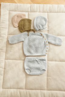 2413 - 5 - April Cardigan, Pants & Bonnet Baby