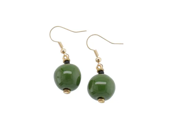 MINI ROUND - GREEN LEATHER