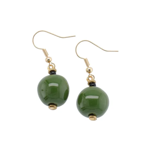 MINI ROUND - GREEN LEATHER
