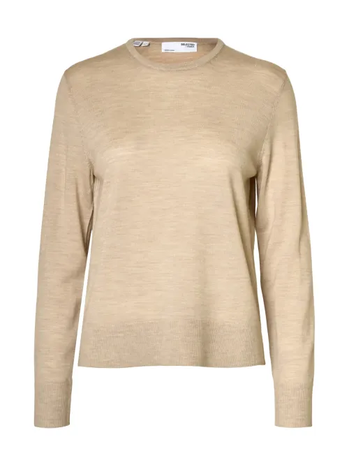 Thea Knit Wool O-Neck Oat