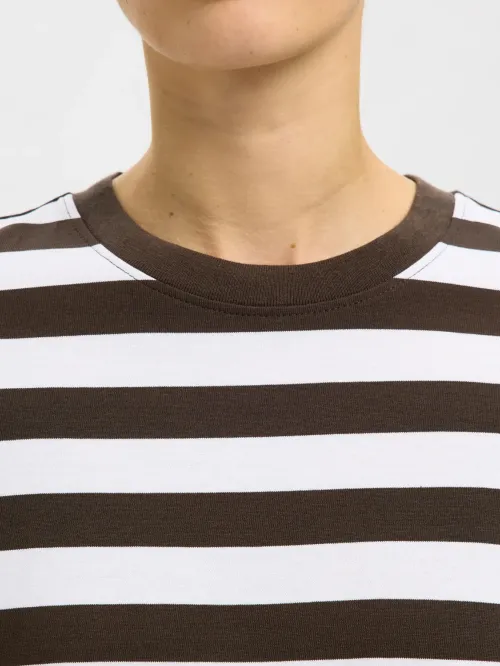 Essential Boxy LS Stripe Brown