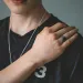 Ring i oksidert sølv med onyx