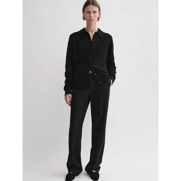 Raglan-Sleeve Cashmere Cardigan Black
